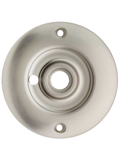 Extra Large Forged Brass Rosette - 3 1/4 inch Diameter in Satin Nickel.